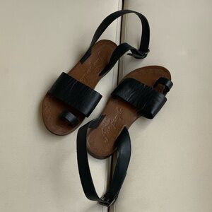 Free People Black Leather Sandals